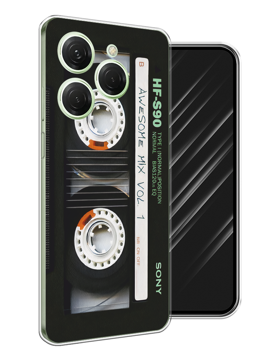 

Чехол Awog на Tecno Spark 20 Pro "Кассета", Черный, 304850-1