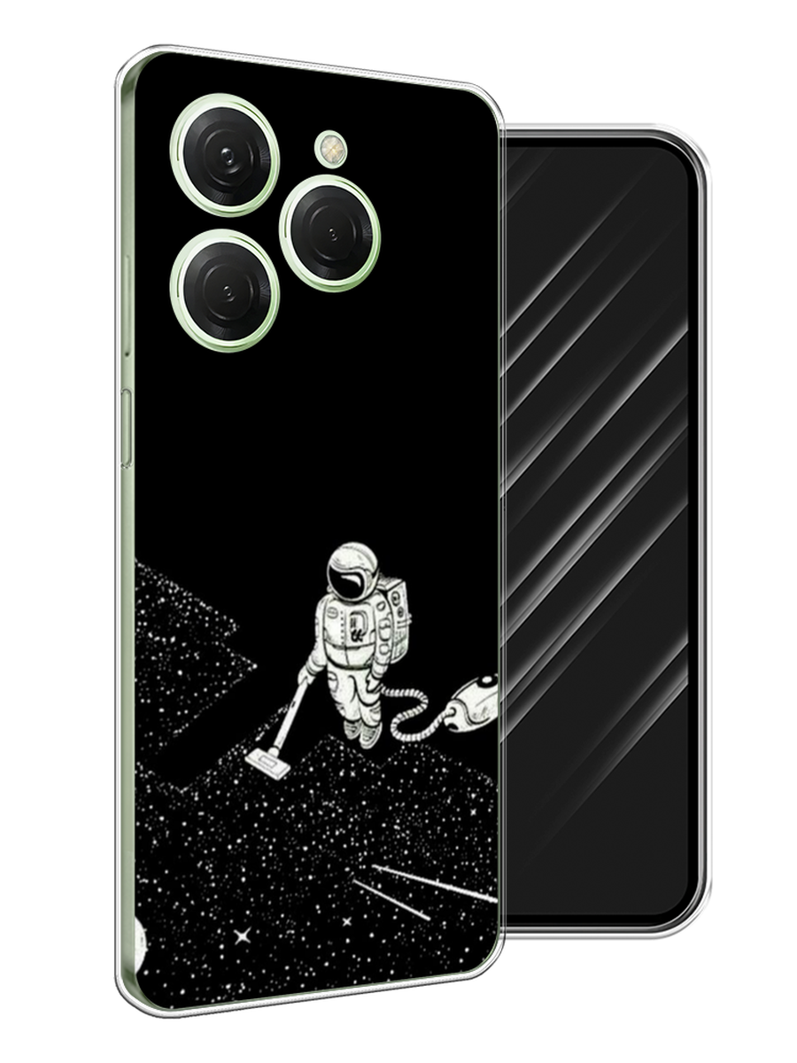 

Чехол Awog на Tecno Spark 20 Pro "Космонавт с пылесосом", Белый, 304850-1