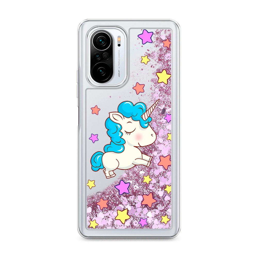 

Жидкий чехол с блестками "Звездный единорог" на Xiaomi Mi Note 10 lite, 310194-1