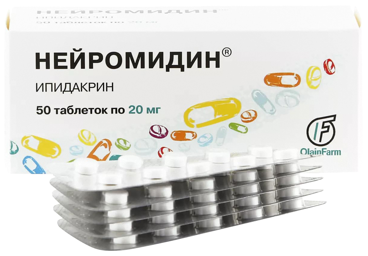 Купить Нейромидин таблетки 20 мг 50 шт., Olainfarm