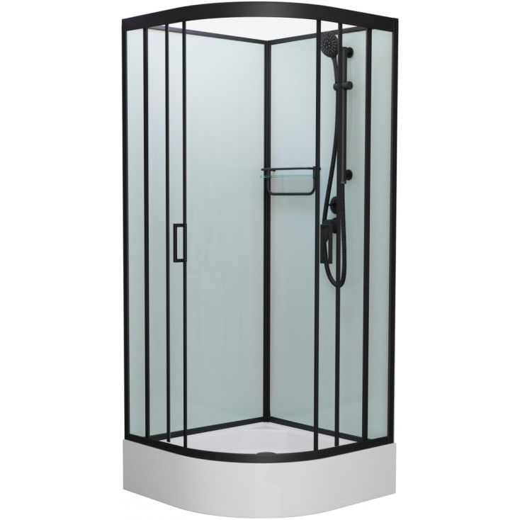 

Душевая кабина Frank F409/1 М Black 90x90 без крыши, F409/1 М Black без крыши чёрный профиль матовое стекло