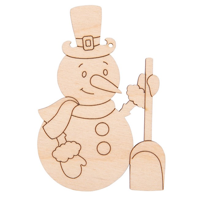 

Mr. Carving Заготовка для декорирования Подвеска Снеговик с лопаткой фанера ВД-1104-Снего