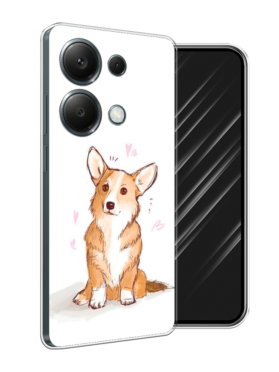 

Чехол Awog на Poco M6 Pro 4G "Корги любовь", Бежевый;белый, 321750-1