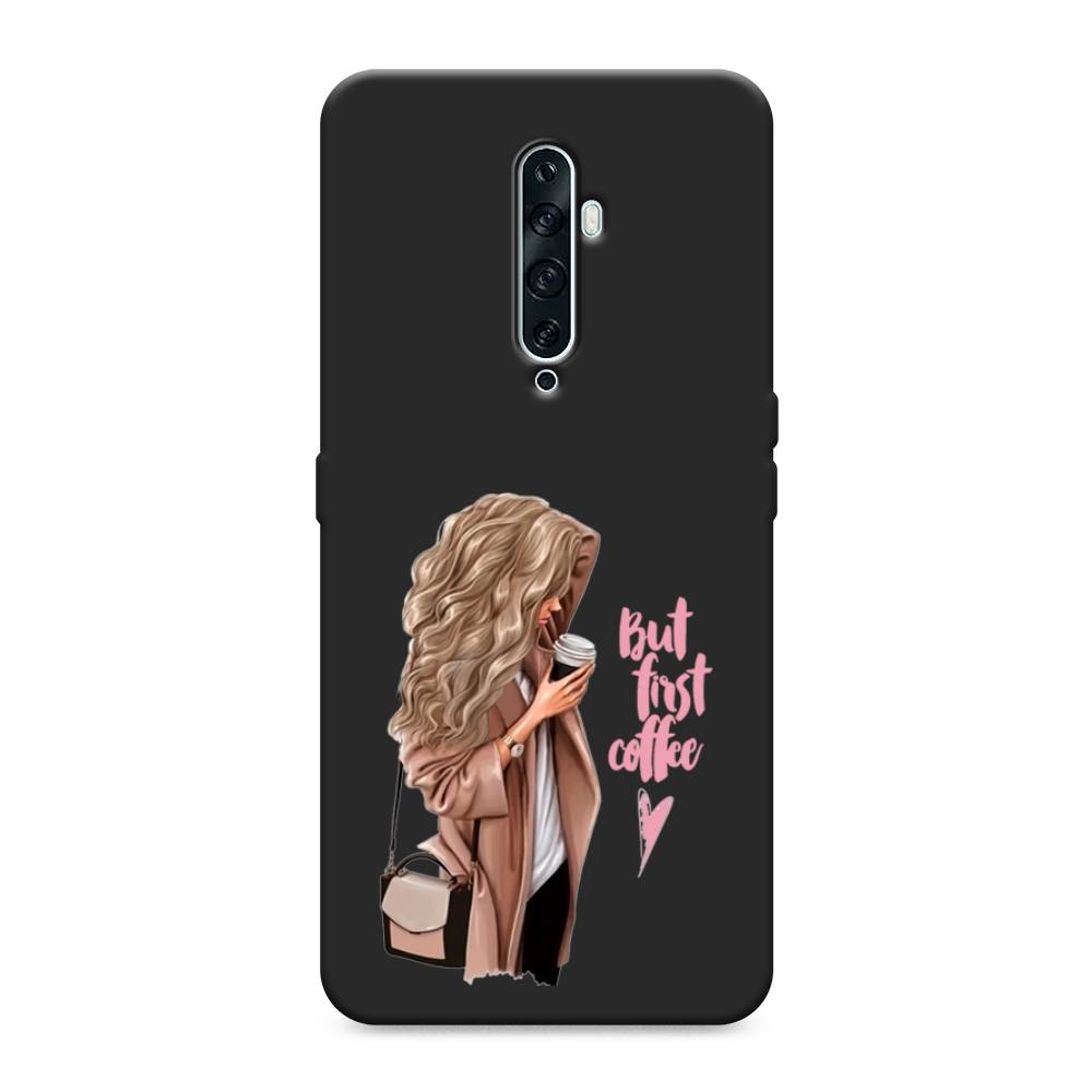 

Матовый силиконовый чехол "Девушка с кофе" на Oppo Reno 2Z, Девушка с кофе