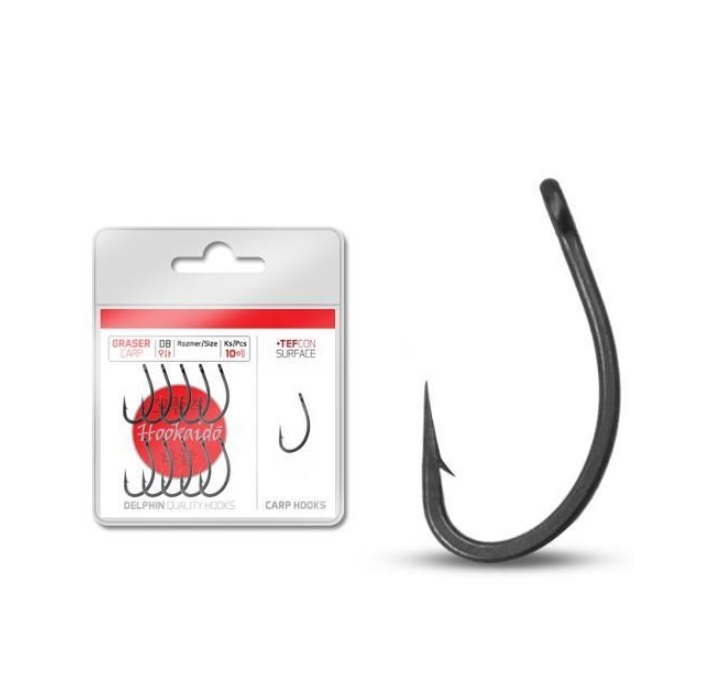 

Рыболовные крючки Delphin Hookaido Graser Tefcon 4, 10 шт., Hookaido Graser Tefcon