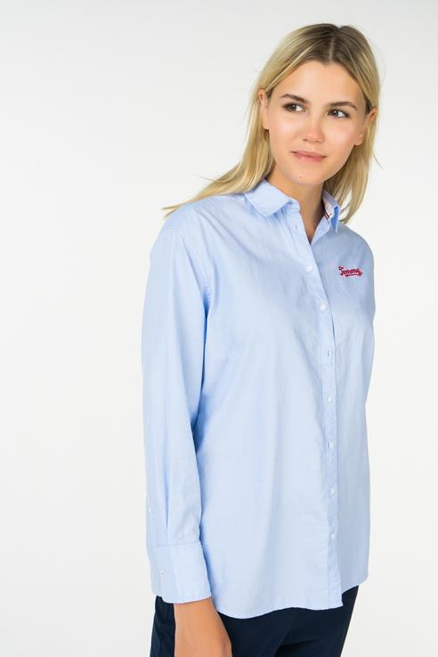 фото Рубашка женская tommy hilfiger 1400000906/2 голубая 44