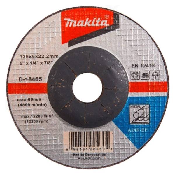 Шлифовальный диск Makita, по металлу, 125x22.2, D-18465 диск для заточки фрез по торцу из быстрорежущей стали для станков mr x5 lx 30 new partner