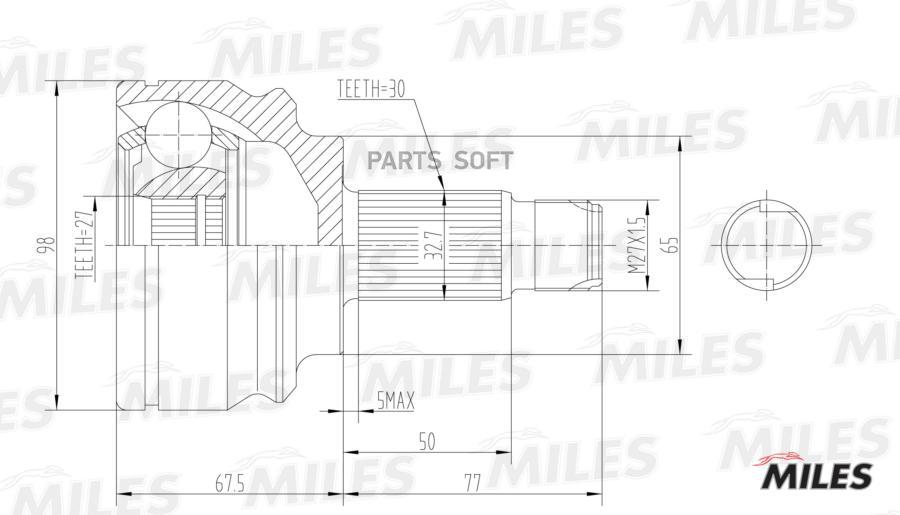 

Шрус Наружный Bmw X5(E53) 00-07 (Gkn 304495) Ga20042 Miles арт. GA20042