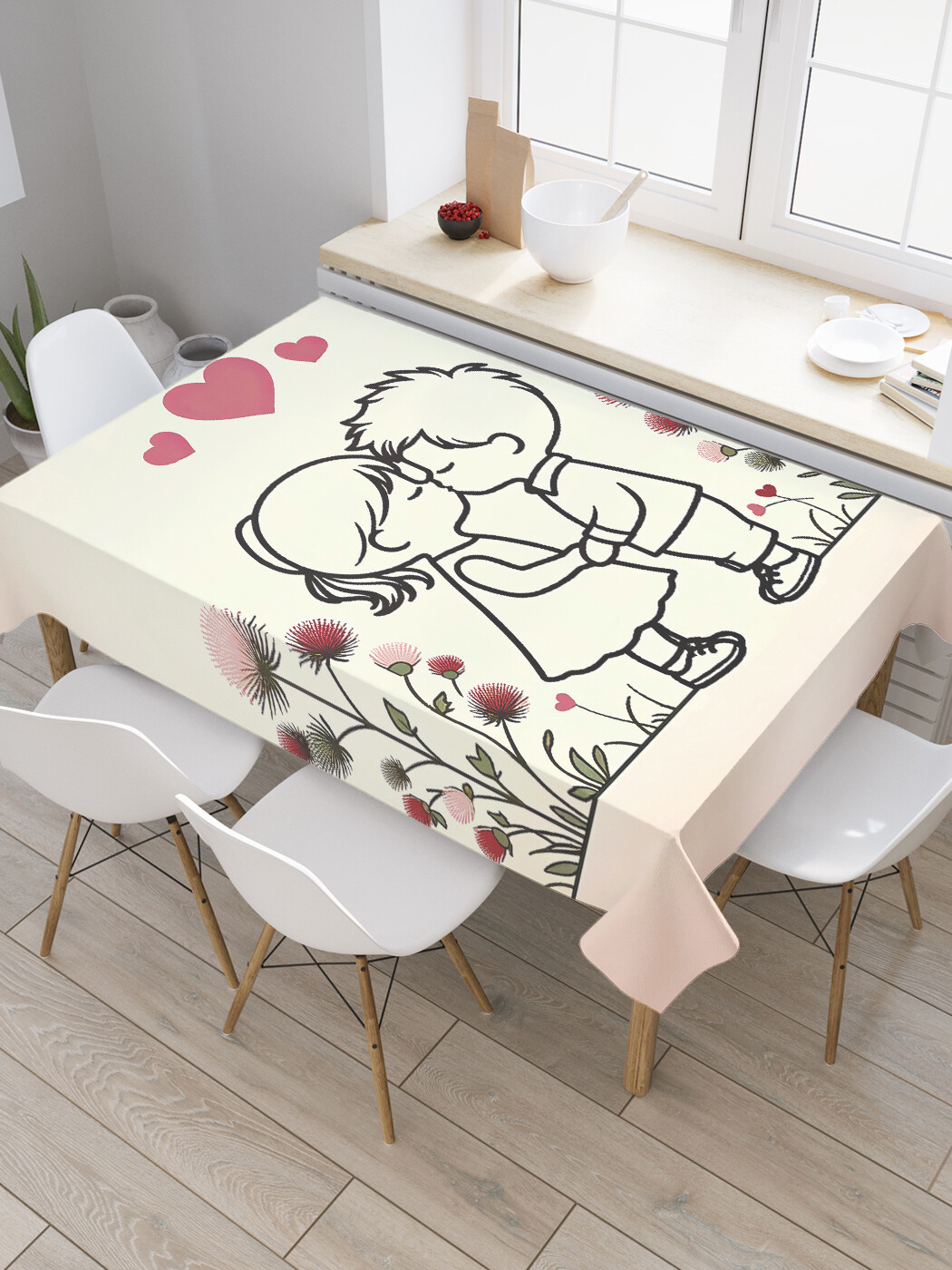 

Скатерть JoyArty Любовь в цветах 120х145, tc_sd1110_120x145, Бежевый, Любовь в цветах