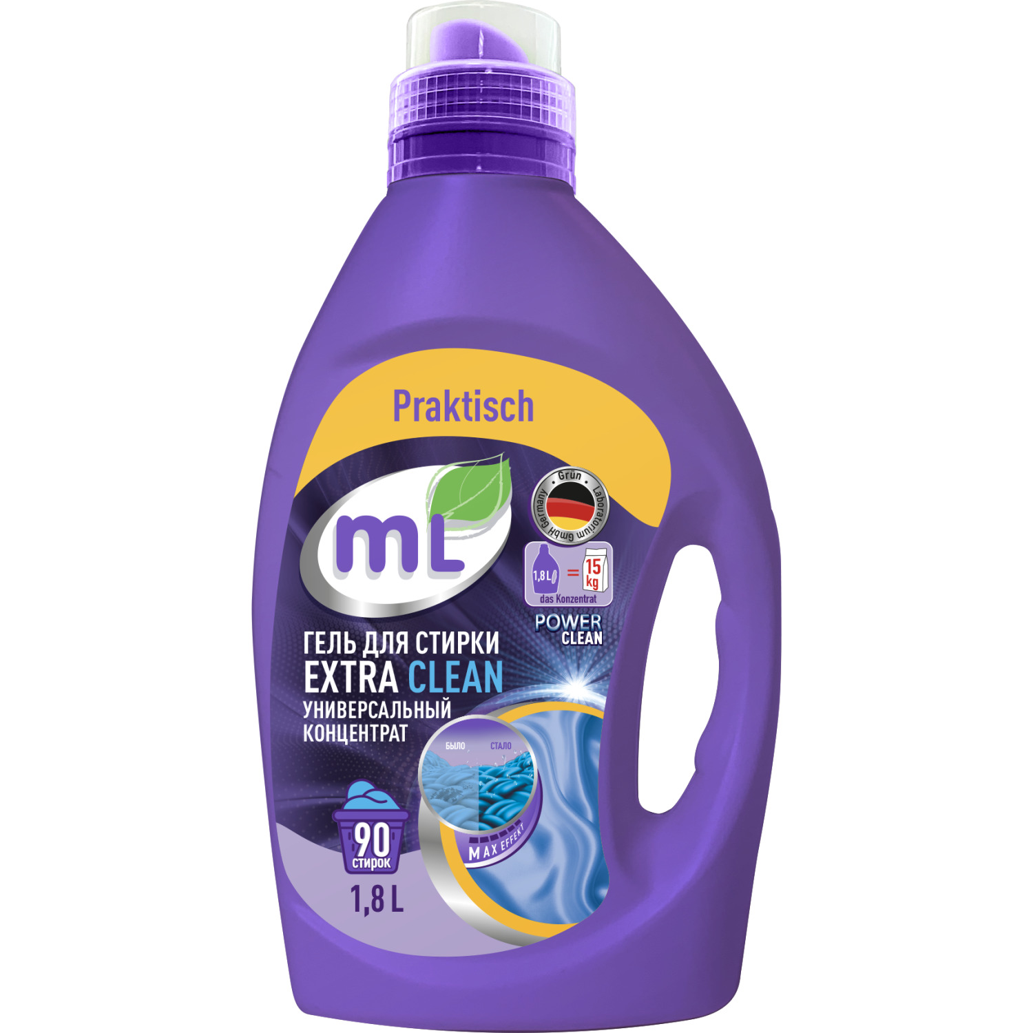 фото Гель для стирки цветного и белого белья ml extra clean 1,8 л meine liebe