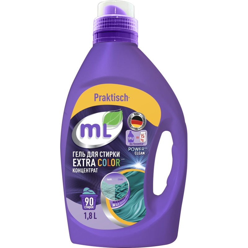 фото Гель для стирки цветного белья ml extra color 1,8 л meine liebe