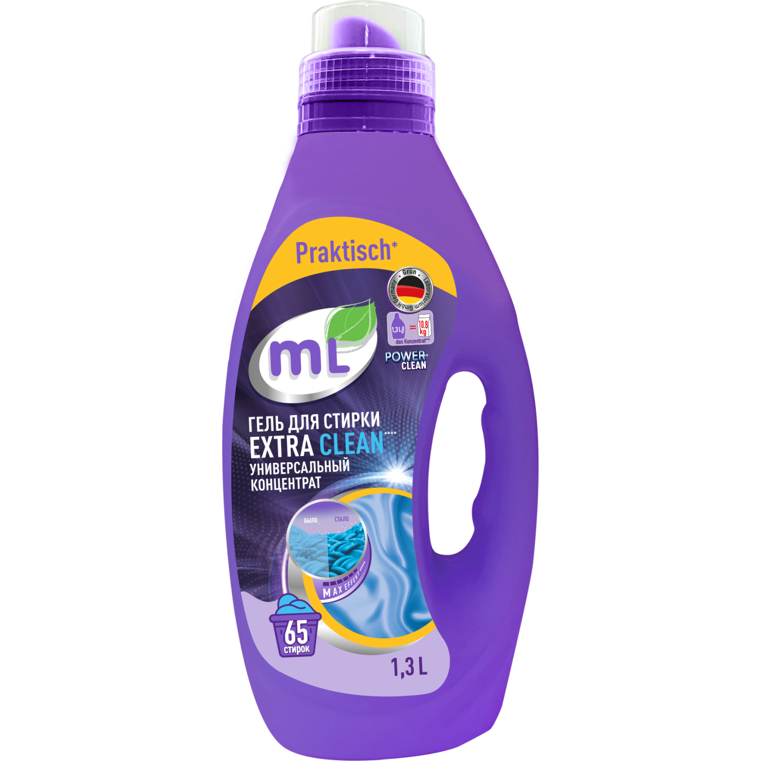 

Гель для стирки цветного и белого белья mL EXTRA CLEAN 1,3 л