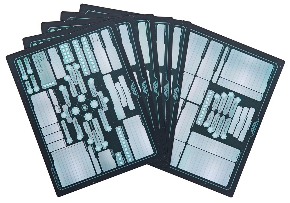 

чужой: набор бланков для игры (5 бланков персонажа + бланк корабля), Разноцветный