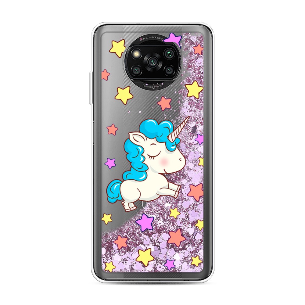 

Жидкий чехол с блестками "Звездный единорог" на Xiaomi Poco X3 Pro, 310694-1
