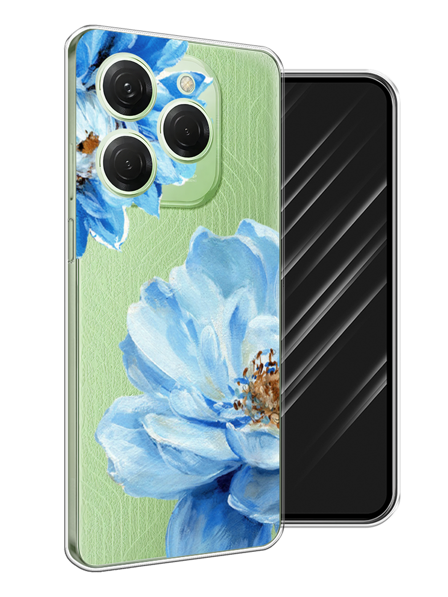 

Чехол Awog на Tecno Spark 20 Pro "Голубые клематисы", Голубой, 304850-1