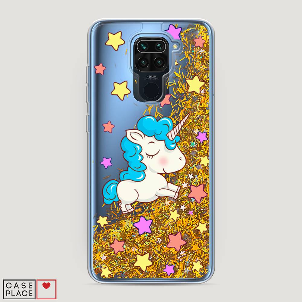 

Жидкий чехол с блестками "Звездный единорог" на Xiaomi Redmi 10X 4G, 38290-1