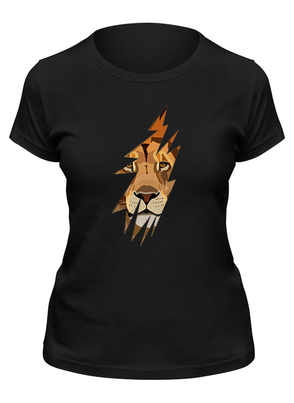 

Футболка женская Printio Лев ( lion) черная S, Черный, Лев ( lion)