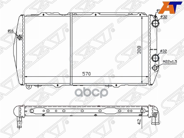 

Радиатор Audi 100 C3 86-90 2.0-2.3 Короткий (Трубчатый) Sat арт. ST-01-0002