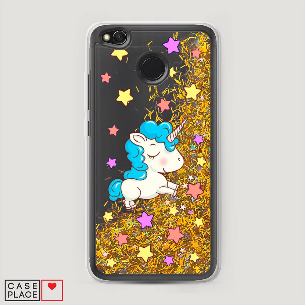 

Жидкий чехол с блестками "Звездный единорог" на Xiaomi Redmi 4X, 31490-1