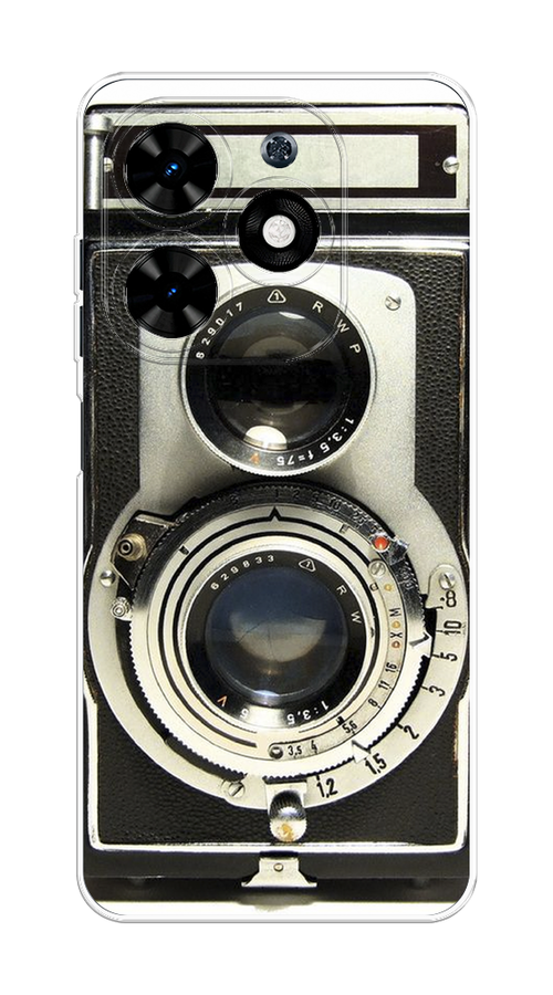 

Чехол на Tecno Spark 20C "Старинный фотоаппарат", Серый;черный, 304950-1