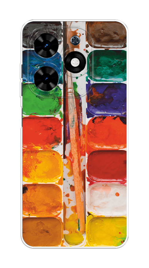 

Чехол на Tecno Spark 20C "Акварель", Красный;желтый;синий, 304950-1