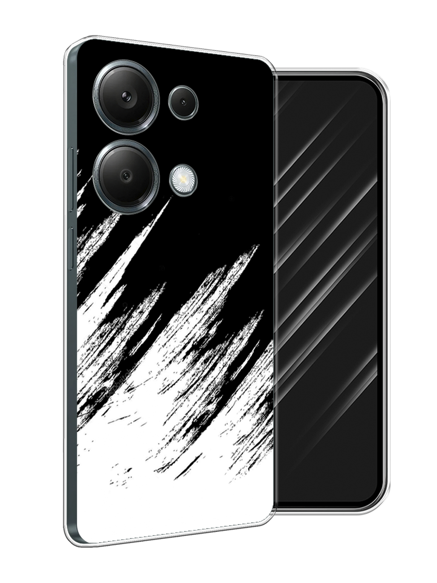 

Чехол Awog на Poco M6 Pro 4G "Черно белые брызги", Черный;белый;бежевый, 321750-1