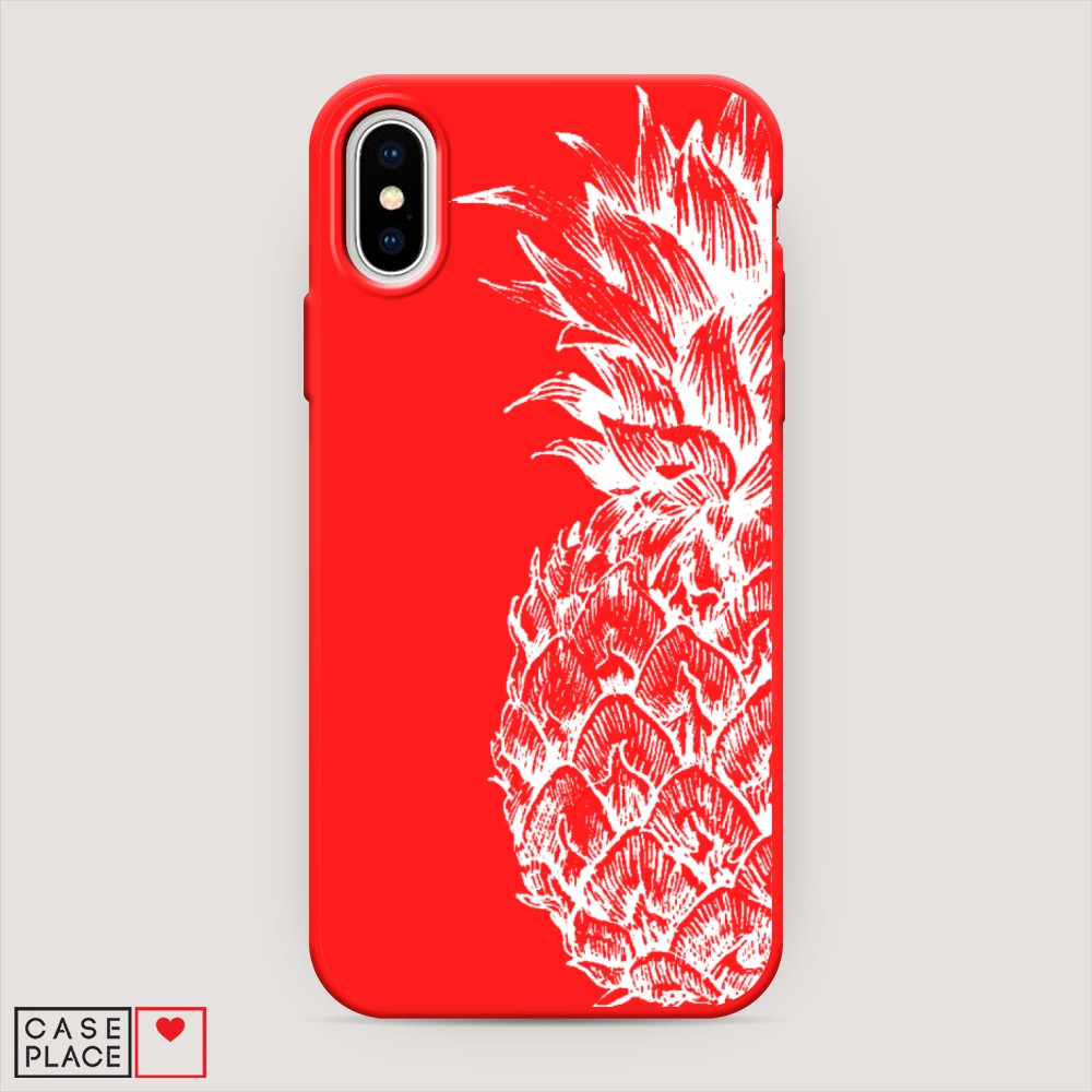 

Чехол Awog на Apple iPhone X (10) / Айфон X (10) "Ананас графика белая", Разноцветный, 11053-1