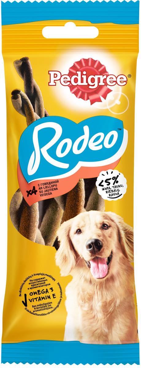 фото Лакомство для собак pedigree rodeo, косичка, говядина, 70г