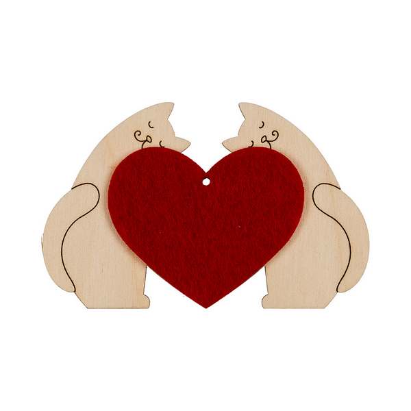 

Mr. Carving Заготовка для декорирования Набор с фетром фанера Котики с сердцем ВД-684-Коти