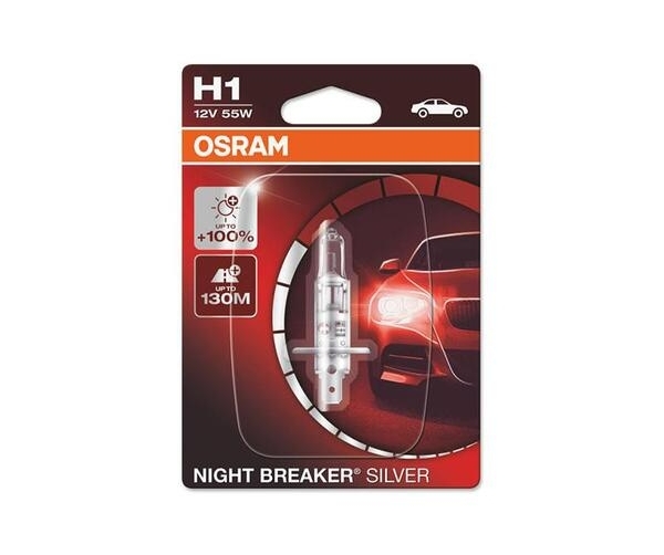 

Лампа галогенная автомобильная OSRAM 64150nbs01b Night Breaker Silver H1