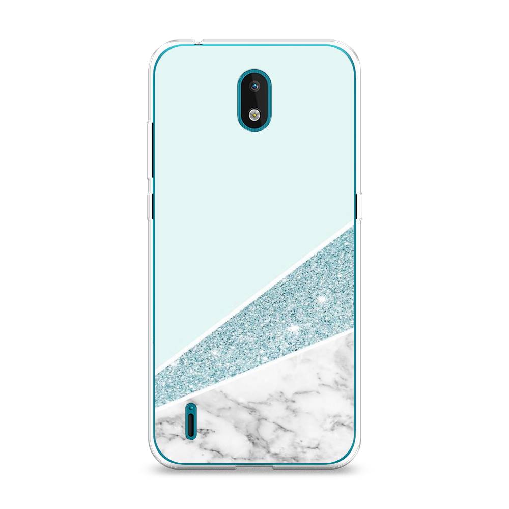 фото Чехол awog "мрамор с голубыми блестками" для nokia 1.3 (2020)
