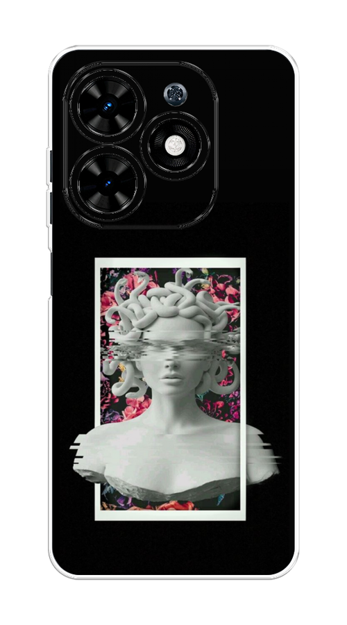

Чехол на Tecno Spark 20C "Web Punk Медуза Горгона", Черный;серый, 304950-1