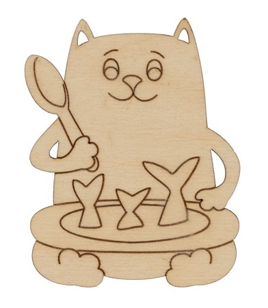 

Mr. Carving Заготовка для декорирования Подвеска фанера Кот с ухой ВД-896-Кот с ухой, 8.5x