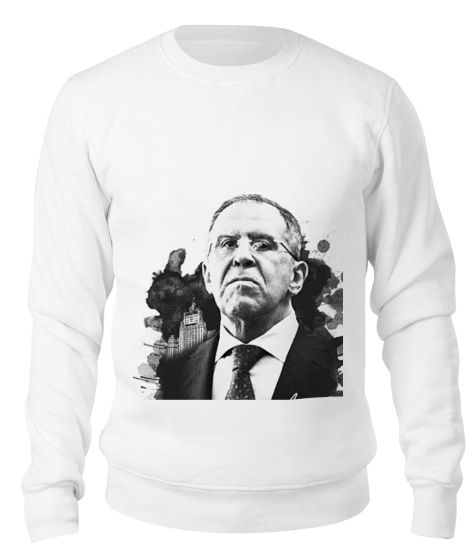 

Свитшот унисекс Printio Mr. lavrov we love белый M, Mr. lavrov we love