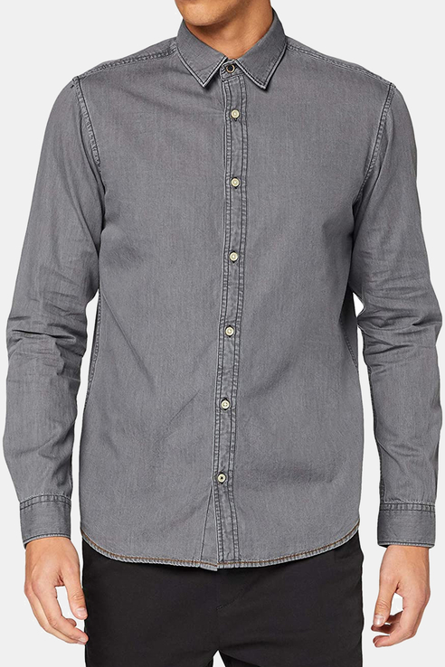 фото Рубашка мужская jack & jones 1400000706/1 серая 50