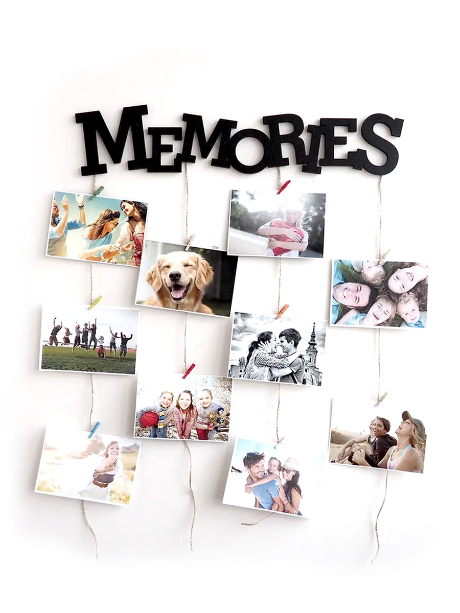 

Мультирамка Memories на 20 фото 45 см черная, фоторамка с прищепками, панно для фотографий, Мультирамка Memories на 20 фото 45 см черная
