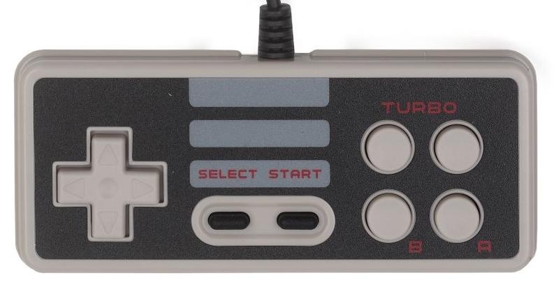 Геймпад проводной 8 bit NES Controller узкий разъем 9 Pin (Прямоугольный)