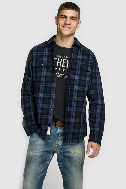 

Рубашка мужская Jack & Jones 1400000706/5 синяя 48, 1400000706/5