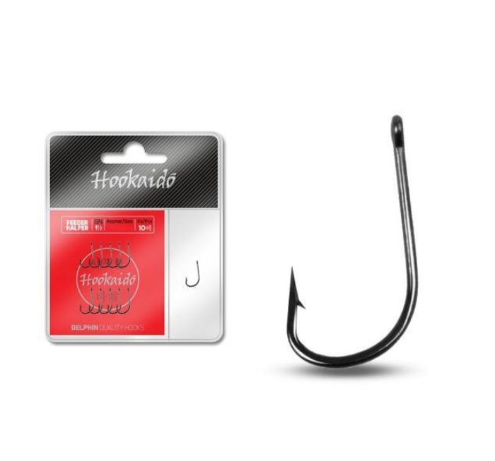 

Рыболовные крючки Delphin Hookaido Feeder Halfer Hooks 12, 10 шт., Hookaido Feeder Halfer Hooks