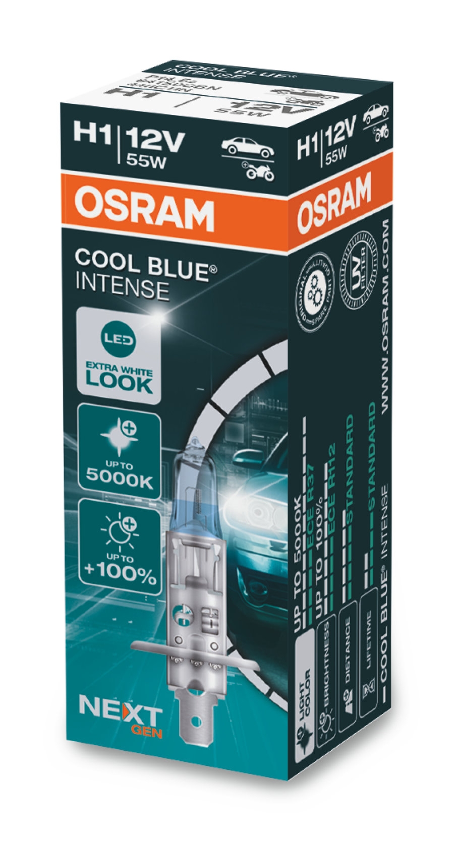 

Лампа галогенная автомобильная OSRAM 64150cbn Cool Blue Intense H1