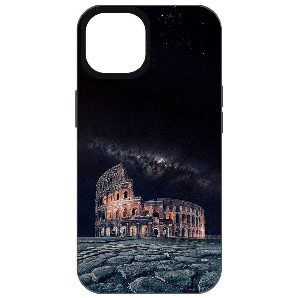 

Чехол-накладка Krutoff Soft Case Италия, Колизей для iPhone 14 черный