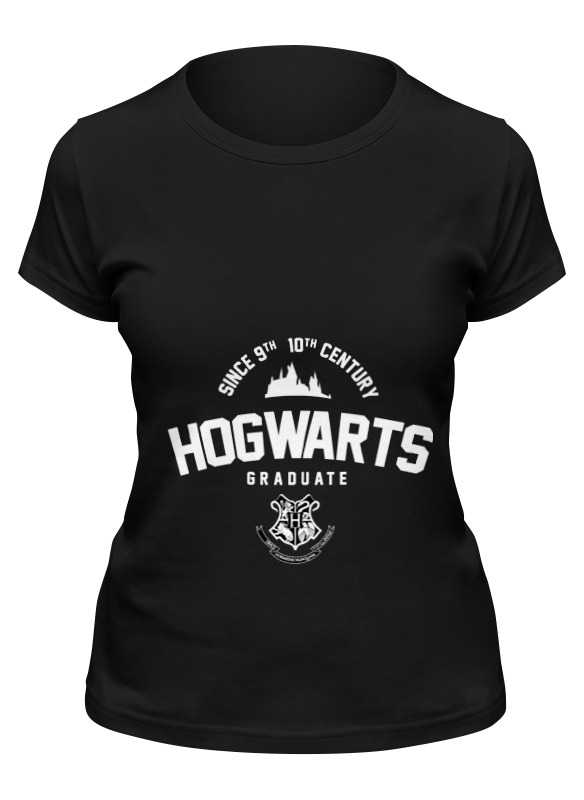 

Футболка женская Printio Hogwarts graduate by design ministry черная XL, Hogwarts graduate by design ministry