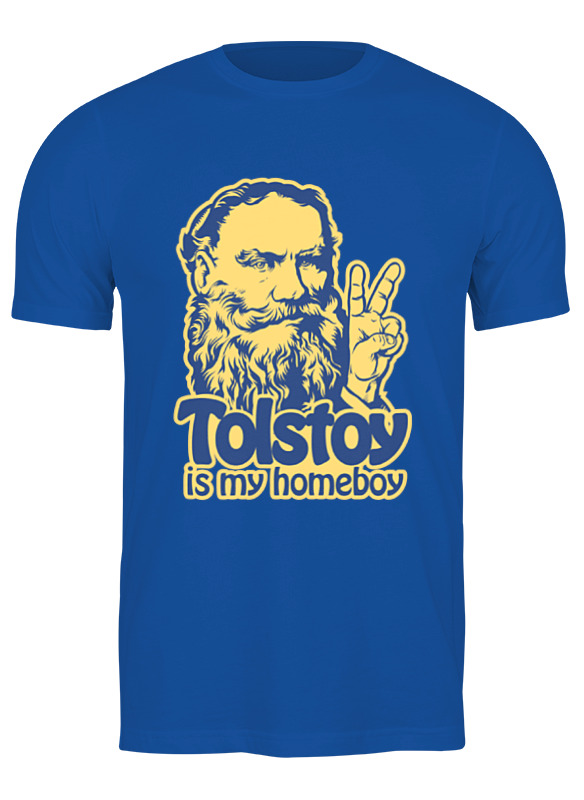 

Футболка мужская Printio Толстой мой кориш! синяя L, Синий, Толстой мой кориш!
