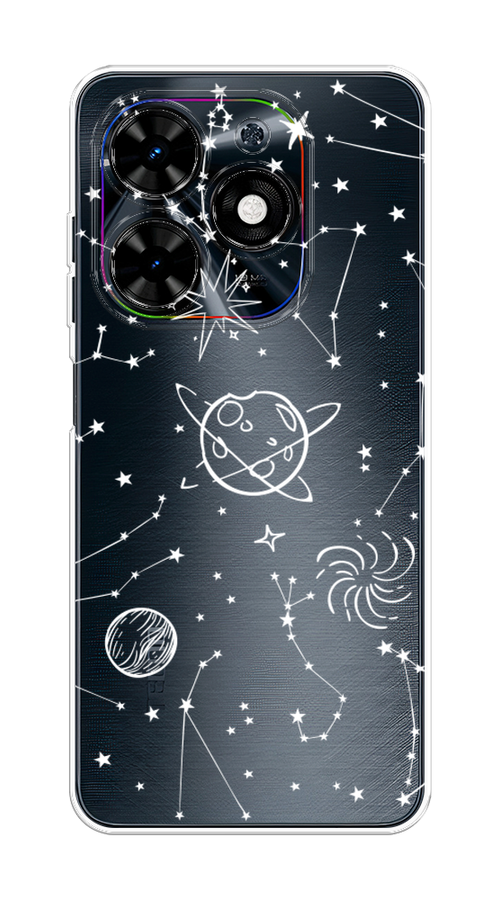 

Чехол на Tecno Spark 20C "Планеты в космосе", Белый, 304950-1