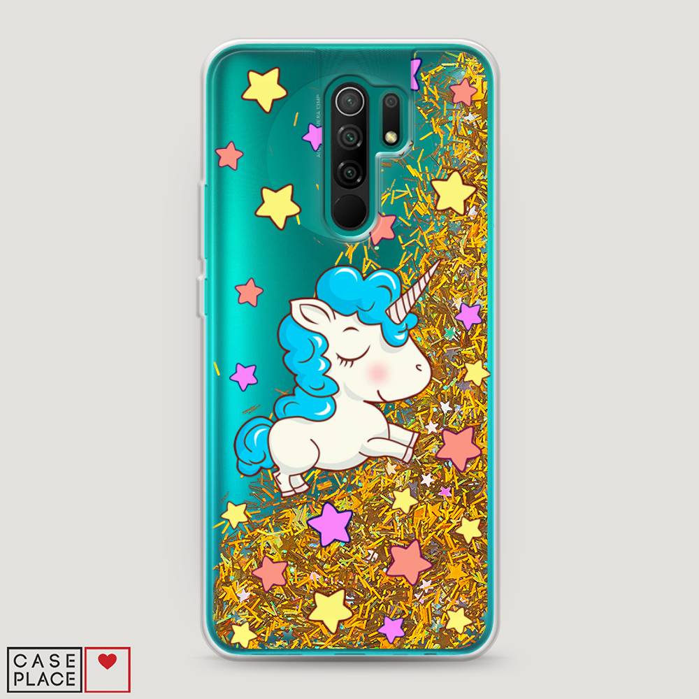 

Жидкий чехол с блестками "Звездный единорог" на Xiaomi Redmi 9, 38390-1