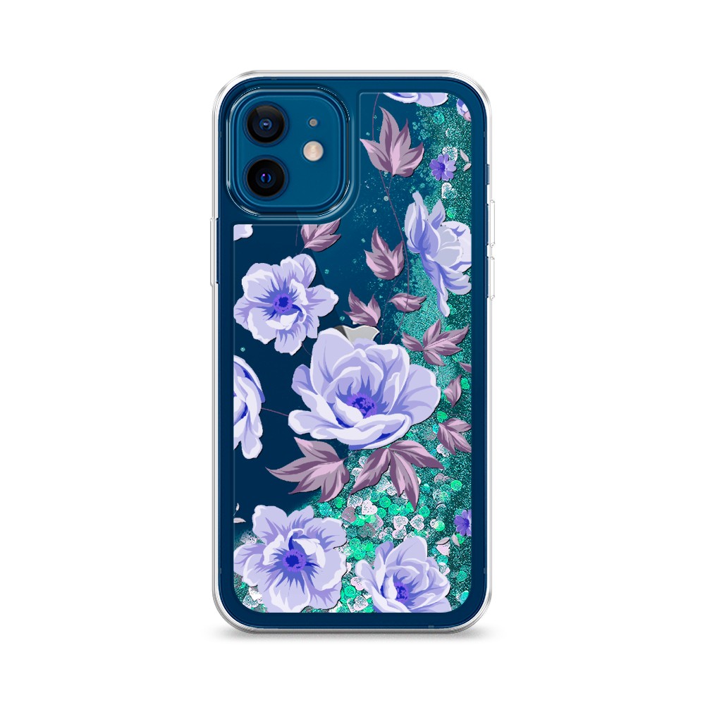 

Жидкий чехол с блестками "Цветочная фантазия 1" на Apple iPhone 12, 12595-1
