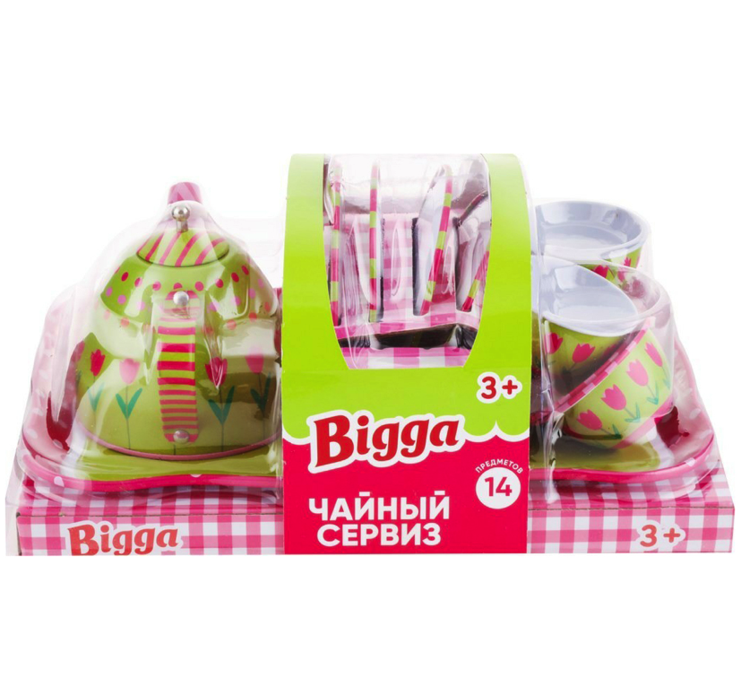 Игрушечная посуда Bigga Чайный сервиз 14 предметов