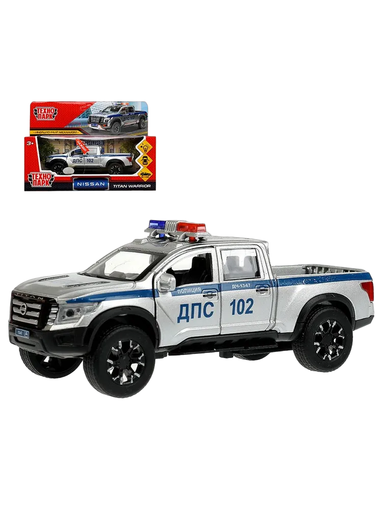 

Машинка Технопарк Nissan Titan Полиция серебристая, Серебристый