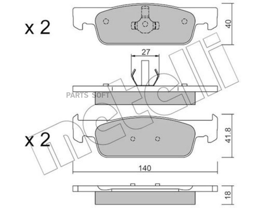 Тормозные колодки METELLI 2209753