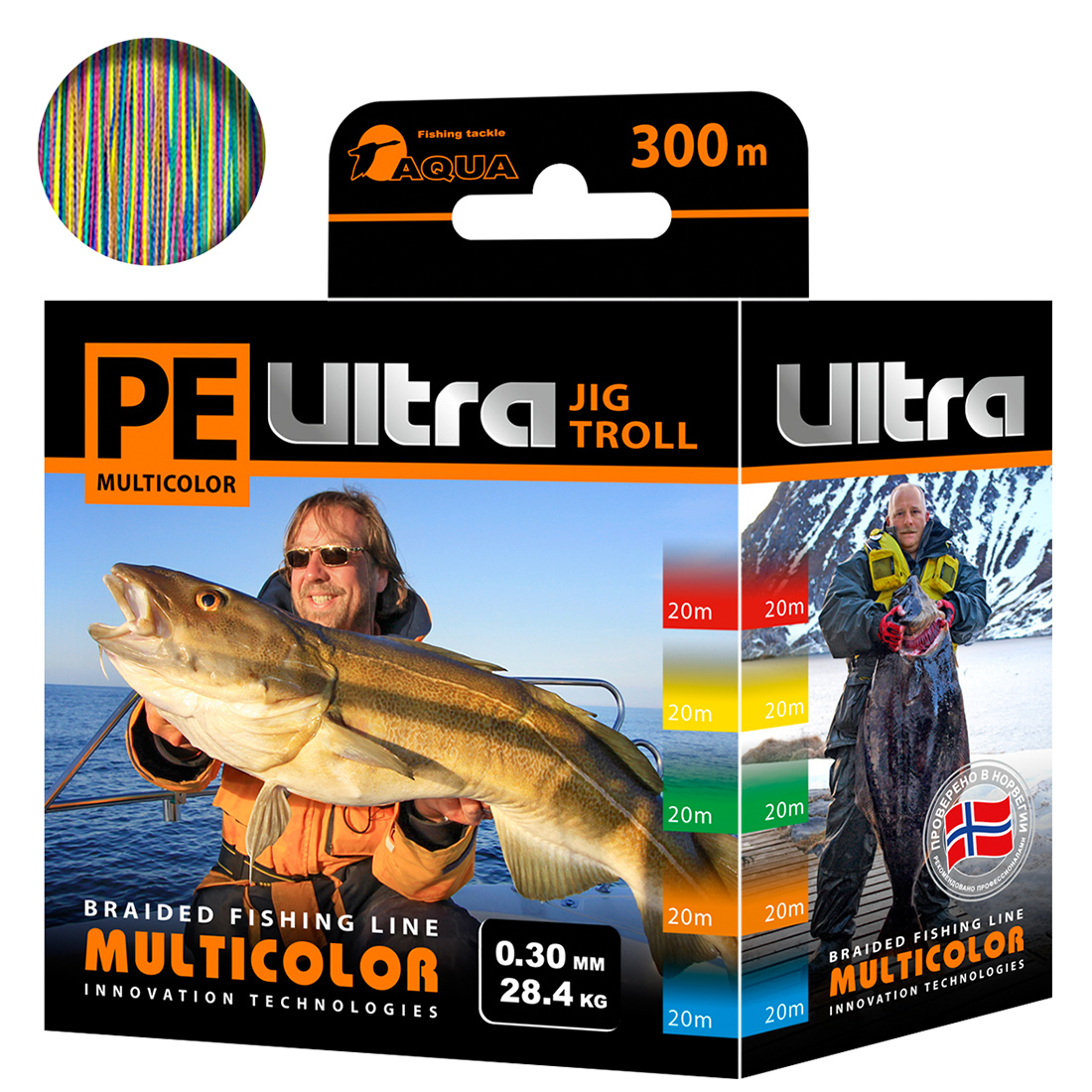 

Плетеный Шнур Для Рыбалки Aqua Pe Ultra Multicolor Jig Troll (20) 0,30mm 300m, Разноцветный, PE ULTRA MULTICOLOR JIG TROLL